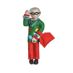 世界的著名人のフェルトオーナメント。