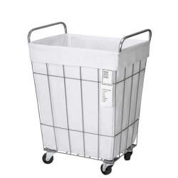 ワイヤーとファブリックを合わせたランドリーストレージシリーズ。