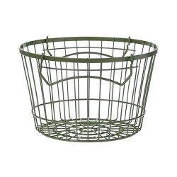 スチール製のスタイリッシュでお洒落な収納バスケット。