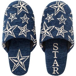 様々な大きさの星が散りばめられた印象的なルームシューズ。