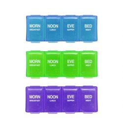 服用時間帯に合わせて錠剤を収納できるピルケース。