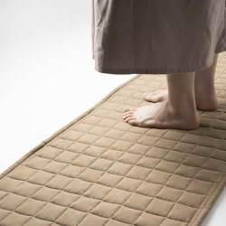細い繊維を使用したポリエステル生地を起毛させ、短く刈り揃えたキッチンマット。
