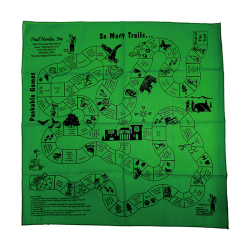 様々な絵柄が描かれたバンダナ。