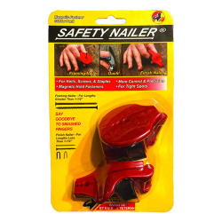 指を保護しながら正確に釘、ネジを打ち込むことができるセーフティネイラー。
