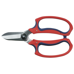 シャープなステンレス刃と、持ちやすいソフトグリップで人気のSJの剪定ハサミ。