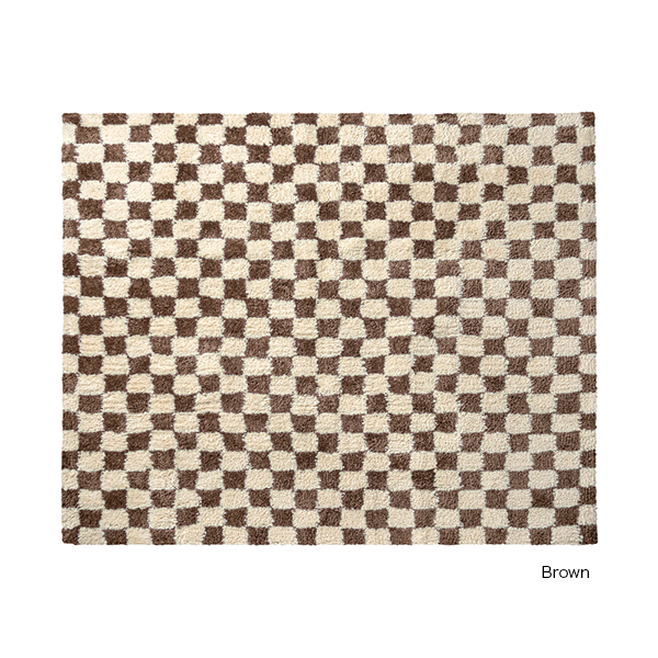 BRID モロッコ チェッカー ラグ 200×200cm 001463