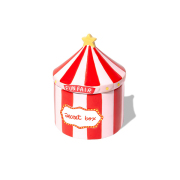 遊園地のサーカステントをモチーフにした陶器製収納ボックス。