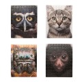ネコ、サル、クモ、フクロウのパズル。