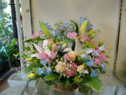 お礼にピンクのミニバラの