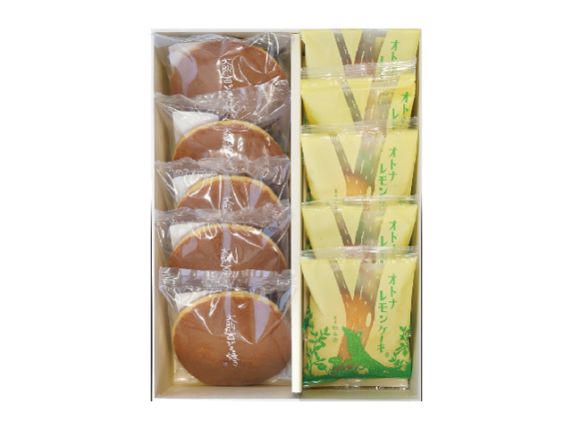 大納言どら焼き　レモンケーキ　化粧箱