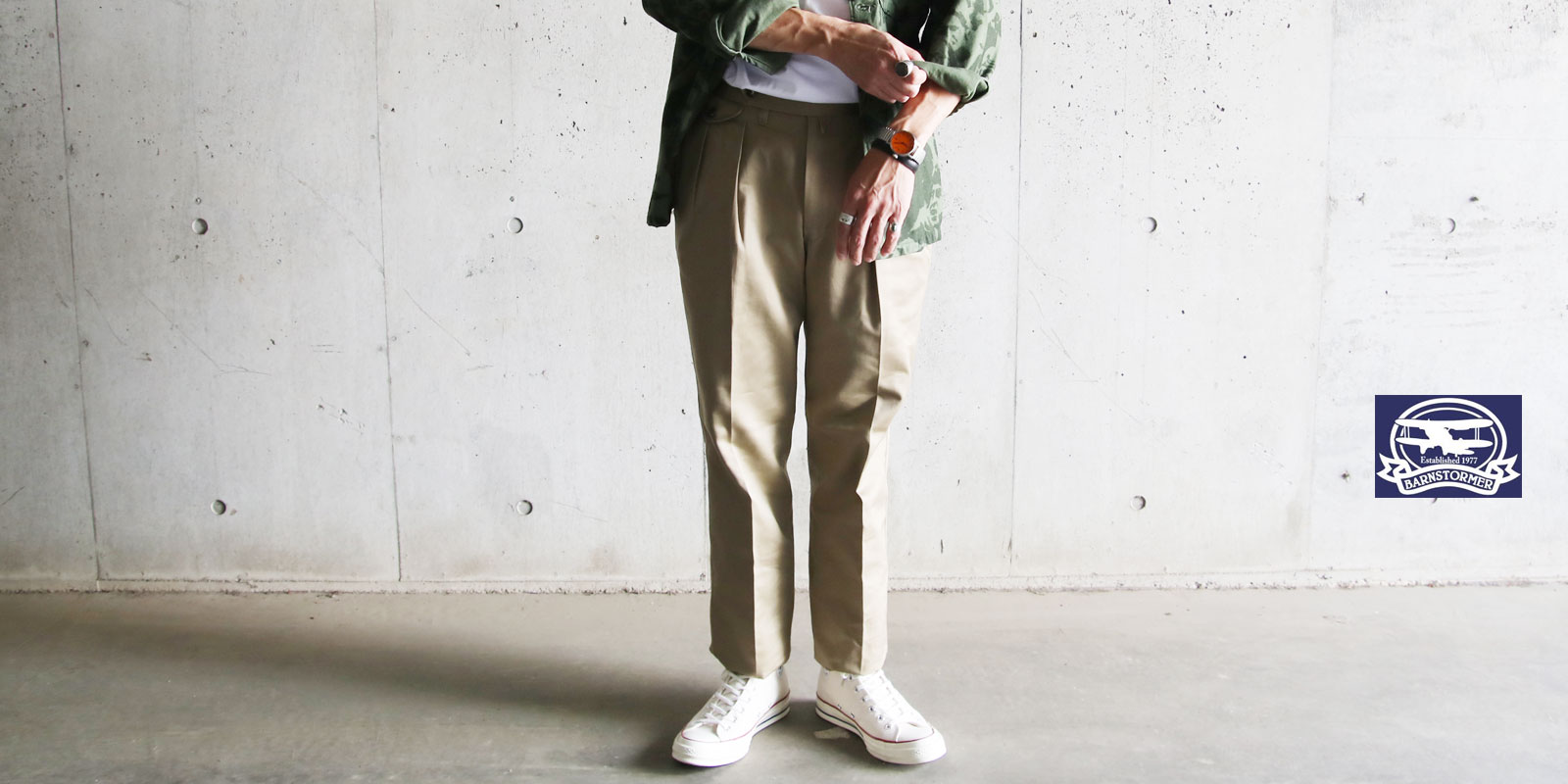 barnstormer,バーンストーマー,パンツ,1945p,マッカサー2, MACARTHUR2 2TUCK TROUSER,パンツ
