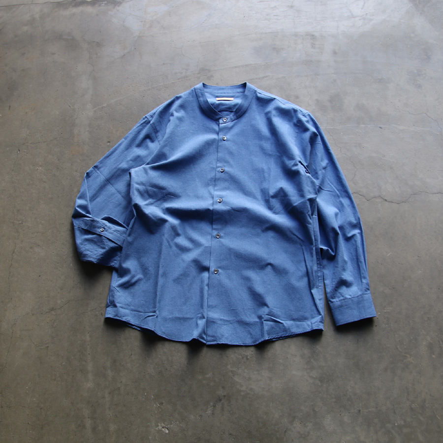 LAMOND,ラモンド,band collar chambray shirts jacket,lm-s-085-sh