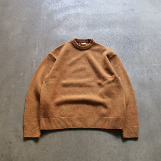 スタイライズ（STYLISE）/5G LAMS WOOL CREW KNIT / キャメル [ALV−90150] alvana (アルヴァナ) ALV-90150 [ 5G LAMS WOOL CREW KNIT ] 5ゲージ