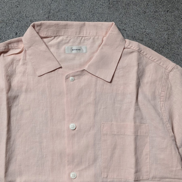 alvana,アルヴァナ,LINEN OPEN COLLAR SHIRT,ALV-00175,alvana 通販,alvana 東京取り扱い店舗