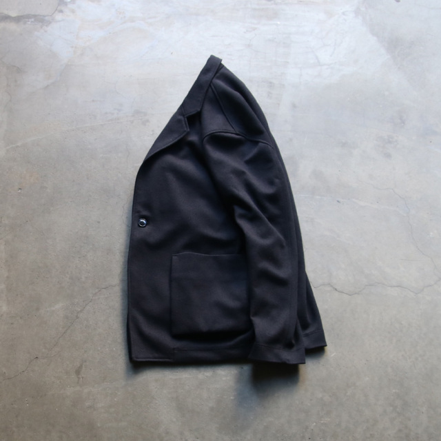 curly カーリー 3ボタンジャケット ブラック CURLY/カーリー THERMO RAGLAN-SLEEVE JACKET/サーモラグラン