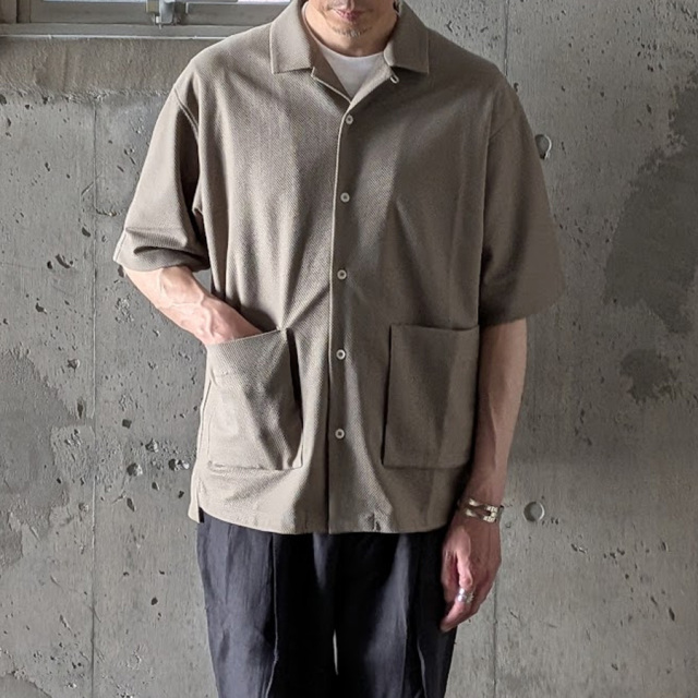 curly,カーリー,curly 通販,curly 東京取り扱い店舗,CURLY&Co.,BIRD'S EYE JERSEY OPEN-COLLAR SHIRT,261-210421