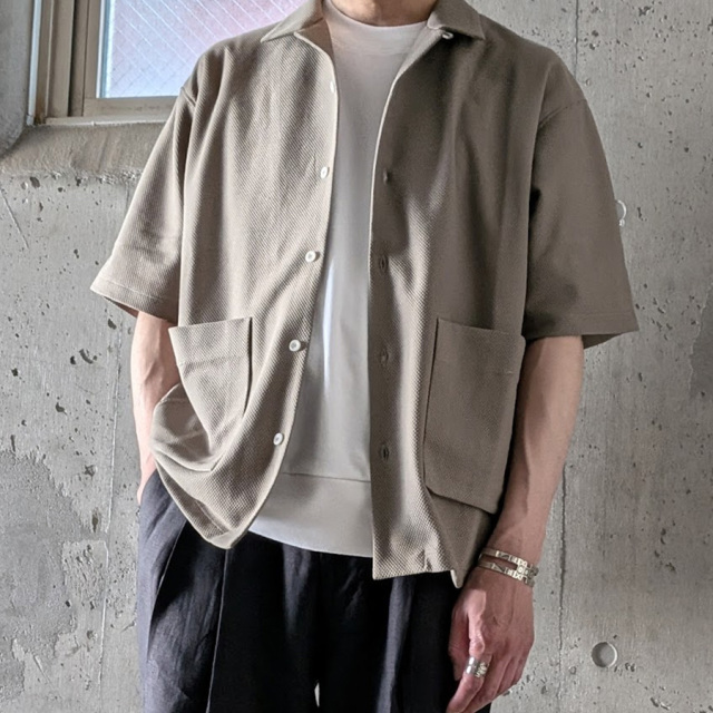 curly,カーリー,curly 通販,curly 東京取り扱い店舗,CURLY&Co.,BIRD'S EYE JERSEY OPEN-COLLAR SHIRT,261-210421