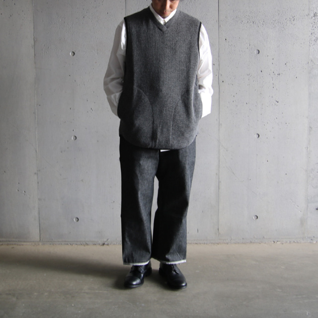 curly,カーリー,KNIT-SAWN VEST,クォーターゲージC/Wニット