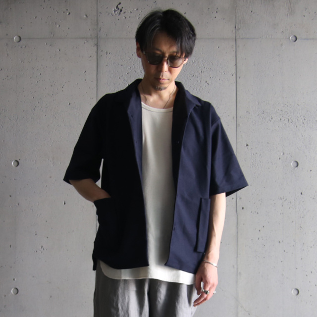 curly,カーリー,LINEN BLENDED S/S SHIRT,231-31041