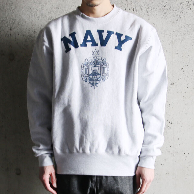 dead stock,CHAMPION,REVERSE WEAVE,USNA OFFICIAL PRINT,CREW NECK SWAET