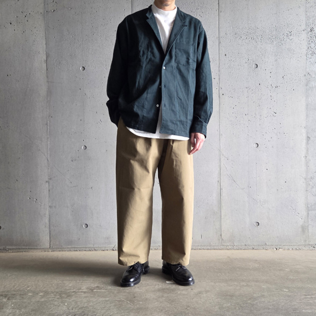 EEL Products イールプロダクツ バイカラーシャツ　グリーン EEL Products（イール プロダクツ）バイカラーシャツ（グリーン