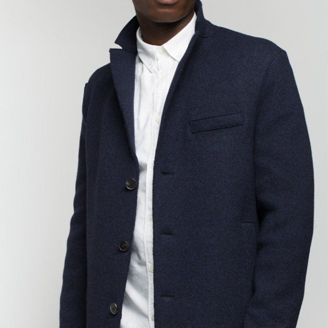 Harris Wharf London ハリスワーフロンドン Boxy Coat Pressed Wool プレスウール チェスターコート Dk Blue