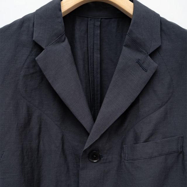 Jipijapa ヒピハパ コットン ワークジャケット ギミック ブラック 1 Jipijapa (ヒピハパ) Dolman sleeve 2-parts jacket (ドルマンスリーブ