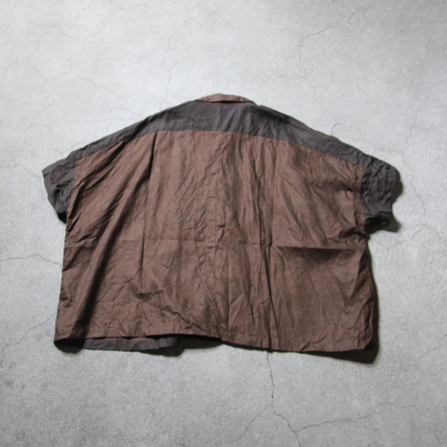 KLASICA 通販,KLASICA 東京取り扱い店舗,KLASICA,クラシカ,SH-047,EXTRA DROPPED 1/2 SLEEVE SHIRTS / BENGARA & SUMI COATED LINEN