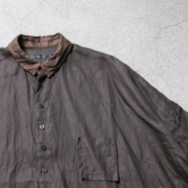 KLASICA 通販,KLASICA 東京取り扱い店舗,KLASICA,クラシカ,SH-047,EXTRA DROPPED 1/2 SLEEVE SHIRTS / BENGARA & SUMI COATED LINEN