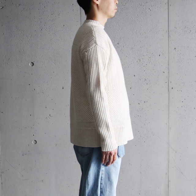 KLASICA クラシカ パッチワークスタイルラウンドネックカーディガン