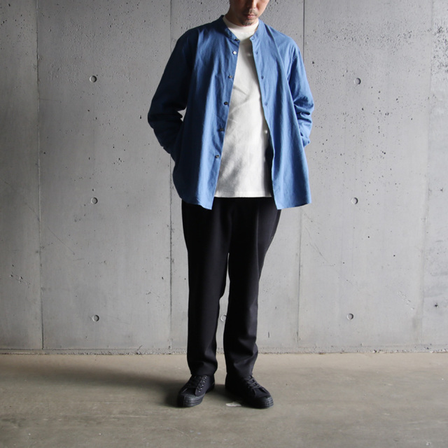 LAMOND,ラモンド,band collar chambray shirts jacket,lm-s-085-sh