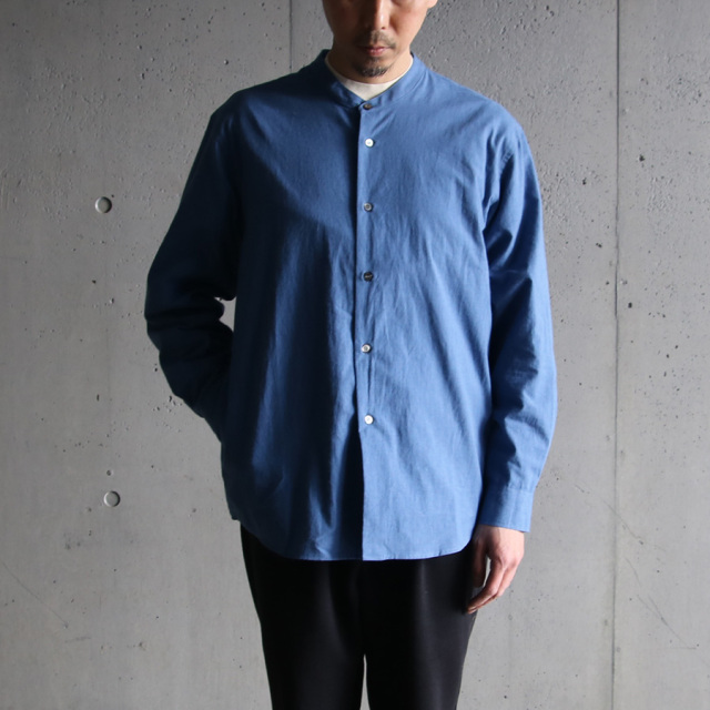 LAMOND,ラモンド,band collar chambray shirts jacket,lm-s-085-sh