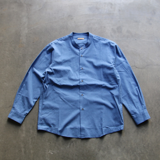 LAMOND,ラモンド,band collar chambray shirts jacket,lm-s-085-sh