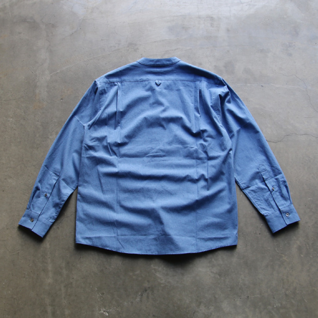 LAMOND,ラモンド,band collar chambray shirts jacket,lm-s-085-sh