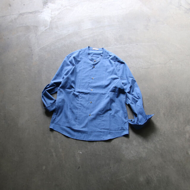 LAMOND,ラモンド,band collar chambray shirts jacket