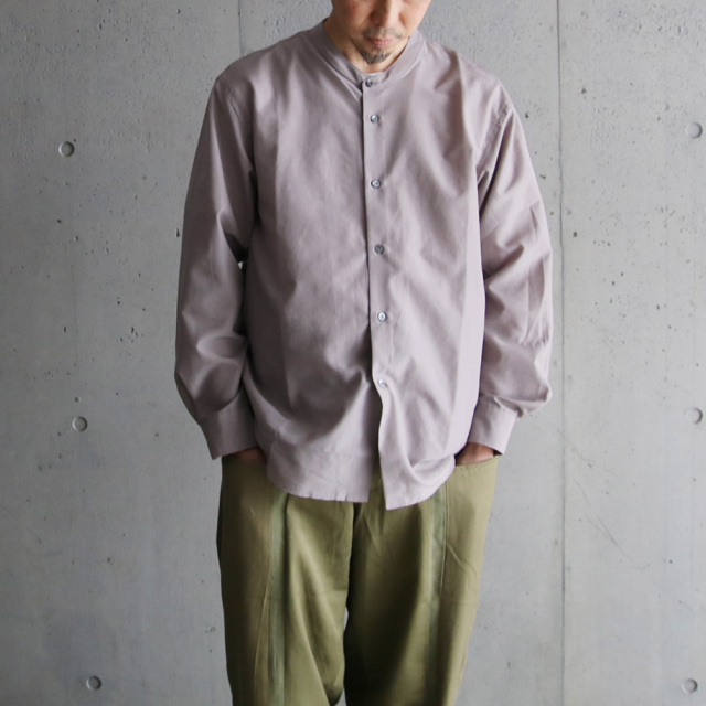 LAMOND (ラモンド) LM-S-085-C/P [BAND COLLAR TUMBLER SHIRTS