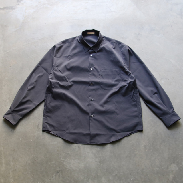 新品 LAMOND ラモンド　シャツ　サイドポケット　チャコール LAMOND ラモンド / COTTONY CREASED SHIRT コットニークリースト