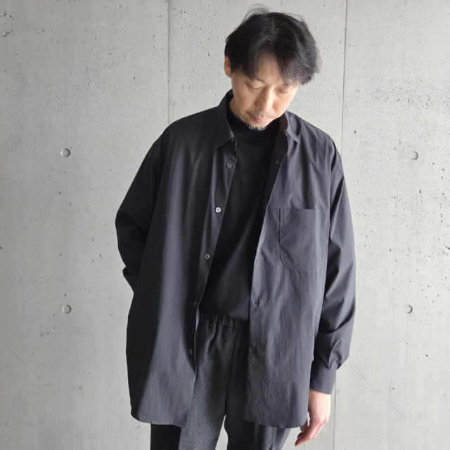 新品 LAMOND ラモンド　シャツ　サイドポケット　チャコール LAMOND (ラモンド) LM-S-077-CT [Cotton Creased Shirts Jacket