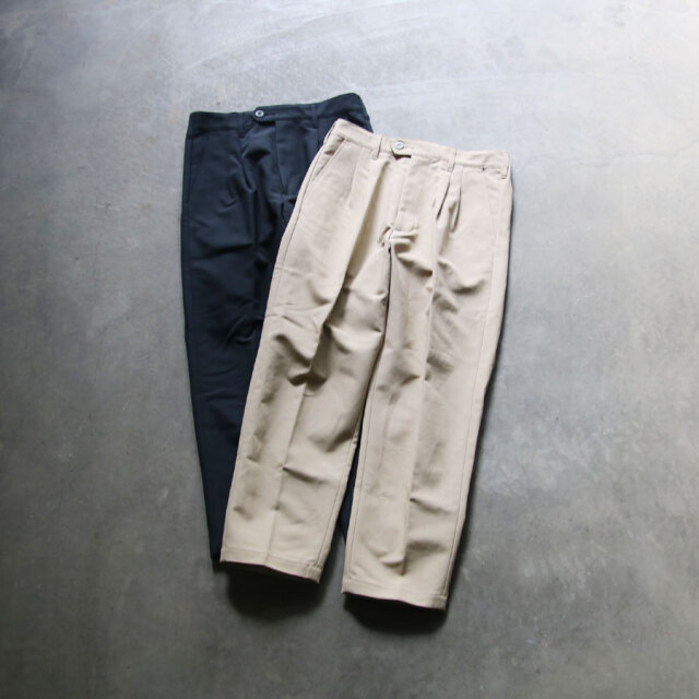 LAMOND,LA MOND,ラモンド,DOUBLE WEAVE WIDE TAPERED TROUSERS