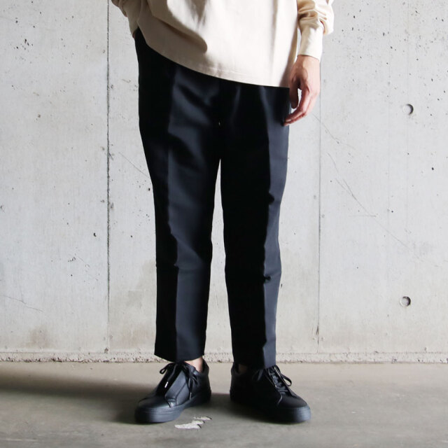 LAMOND,LA MOND,ラモンド,DOUBLE WEAVE WIDE TAPERED TROUSERS