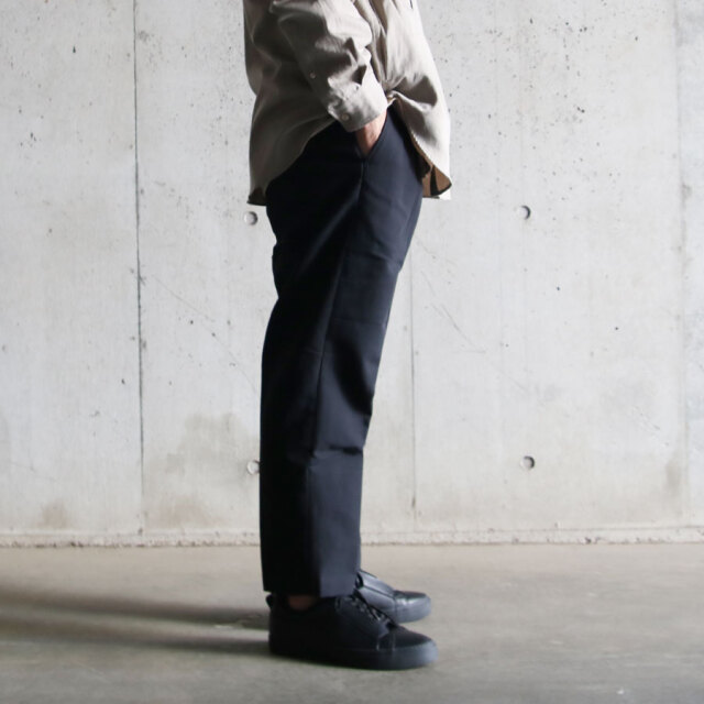 LAMOND,LA MOND,ラモンド,DOUBLE WEAVE WIDE TAPERED TROUSERS