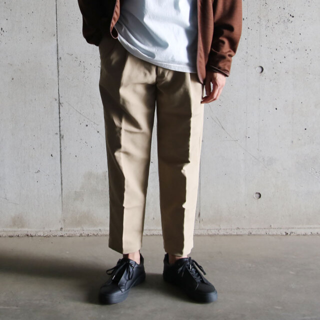 LAMOND,LA MOND,ラモンド,DOUBLE WEAVE WIDE TAPERED TROUSERS