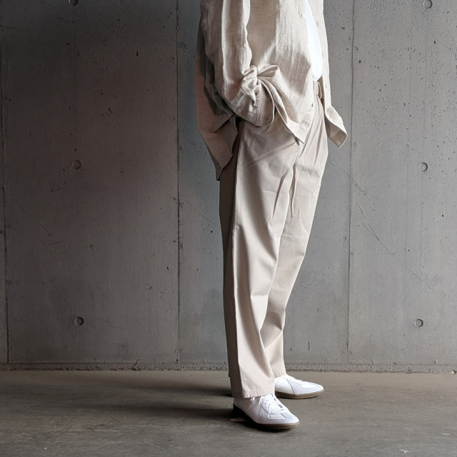 LAMOND,ラモンド,LAMOND 東京取り扱い店舗,lm-p-137-tw,Organic Cotton High Twist Wide Pant,Stitch Work Light Sweat