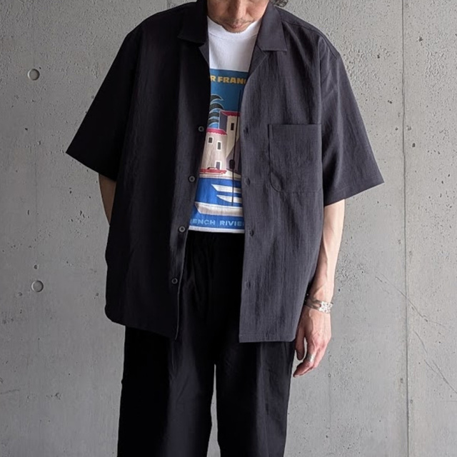 LAMOND (ラモンド) LM-S-083-UM [SHARI SHIRTS] オープンカラー S/S