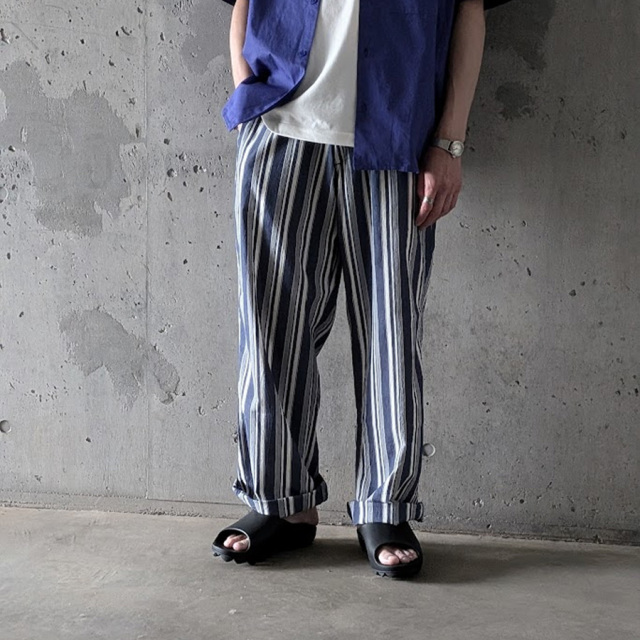MASTER&CO,マスターアンドコー,MASTER&CO 通販,MASTER&CO 東京取り扱い店舗,striped cotton long trousers/drawstring
