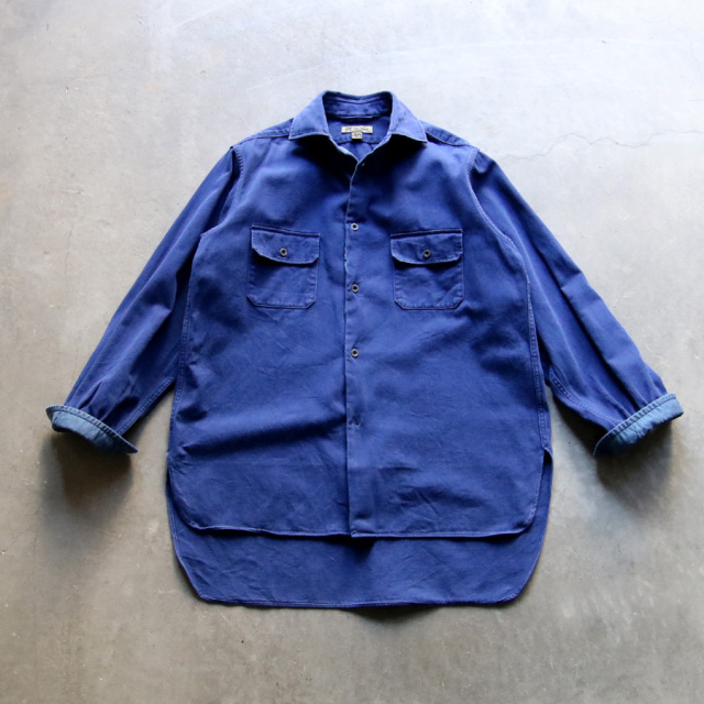 Nigel Cabourn ネイビー ワークシャツ 44 ナイジェルケーボン Nigel Cabourn（ナイジェル・ケーボン）OPEN COLLAR SHIRT