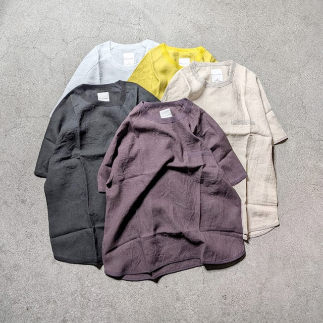 Re made in tokyo japan,アールイーメイドイントウキョウジャパン,No7919S-CT,French Linen T-shirt,フレンチリネン ポケTEE
