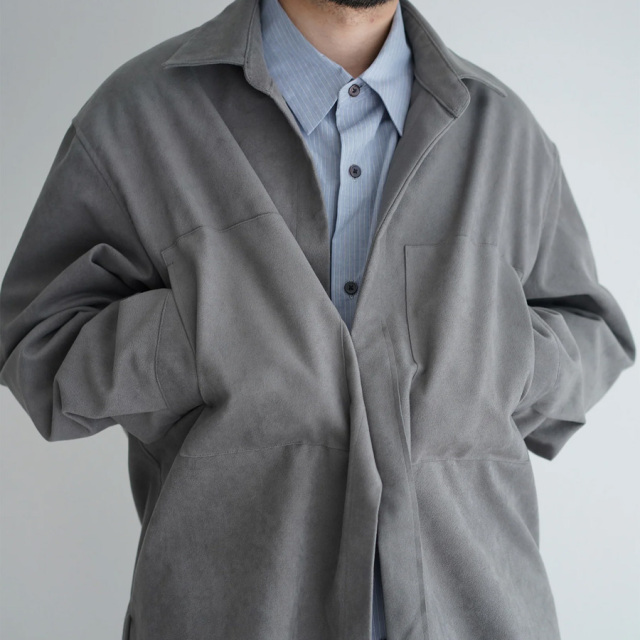 still by hand 通販,still by hand 東京取り扱い店舗,スティルバイハンド, Synthetic leather over shirt,BL06253