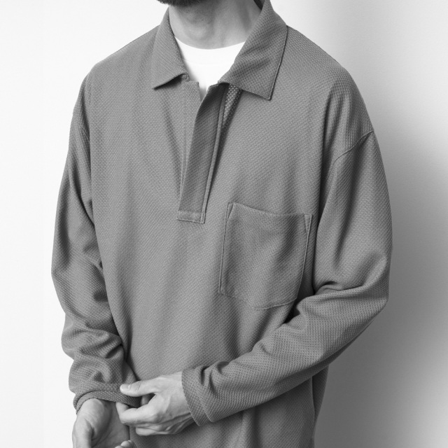 still by hand 通販,still by hand 東京取り扱い店舗,スティルバイハンド,cs08261,Moss stitch skipper shirt