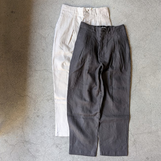 still by hand 通販,still by hand 東京取り扱い店舗,スティルバイハンド,PT02262,inen 2tuck Tapered Pants